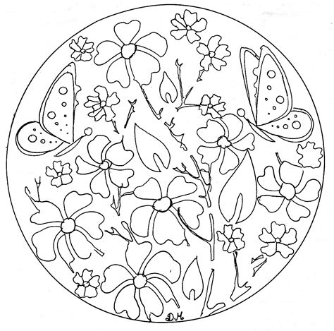 Mandala domandalas flowers butterflies  M&alas Adult Coloring Pages