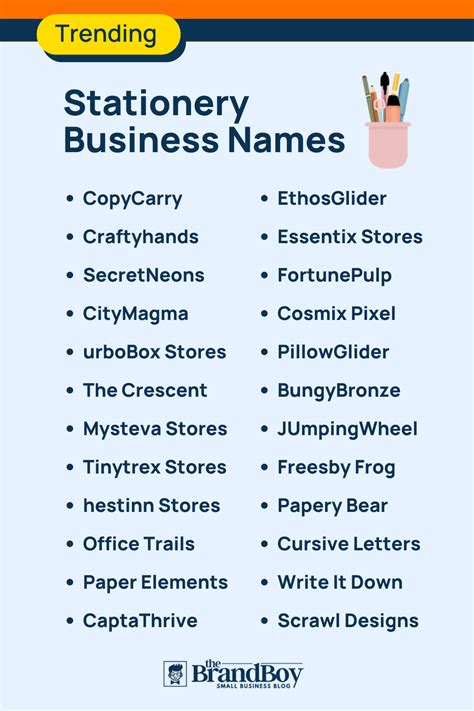 840 Stationery Business Names Ideas Generator Examples