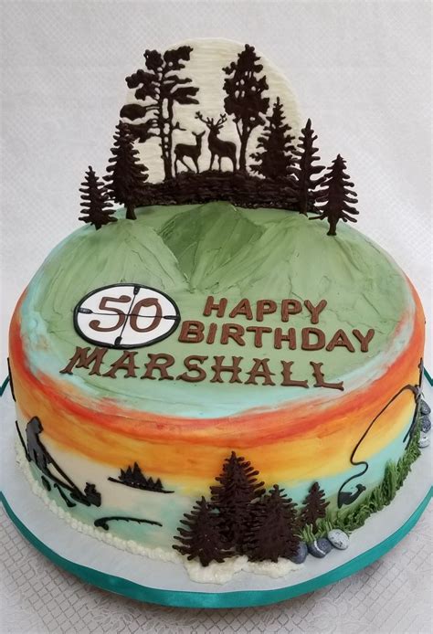Buy online personalised birthday cake toppers for your celebrations. Hunting, fishing, and ice fishing 50th birthday cake ...