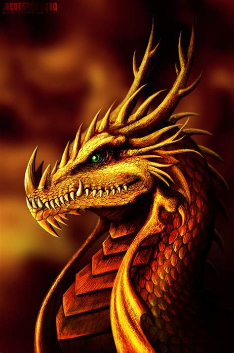 Golden Dragon By Vesner On Deviantart Fantasy Dragon Dragon Pictures