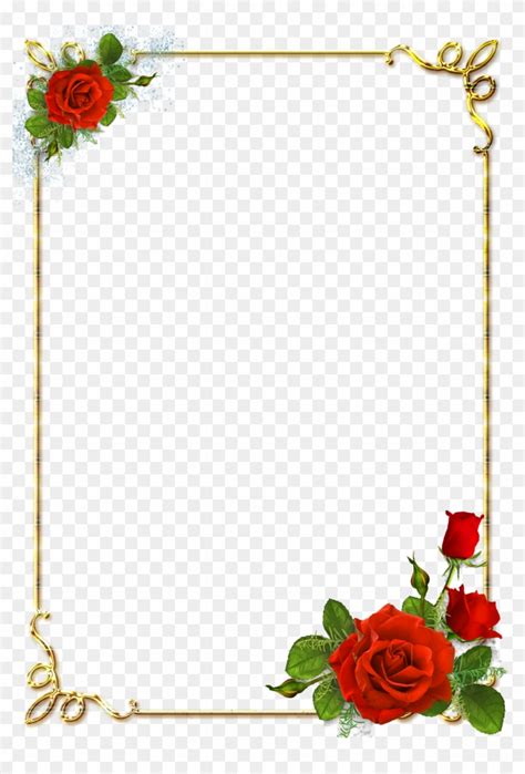 Decorative Rose Frame Png Clip Art Image Floral Border Design Wedding