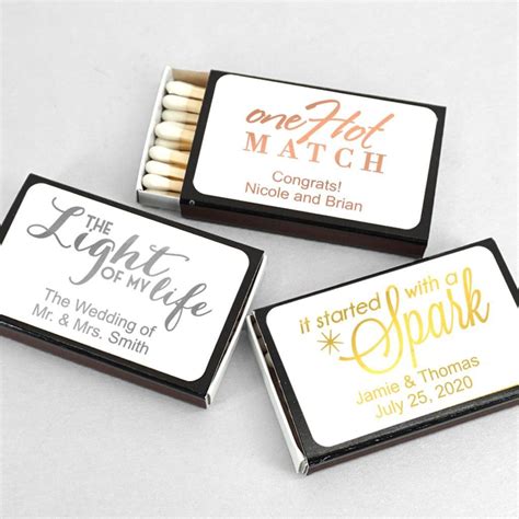 Metallic Personalized Wedding Matchboxes Favorsweddingpersonalized