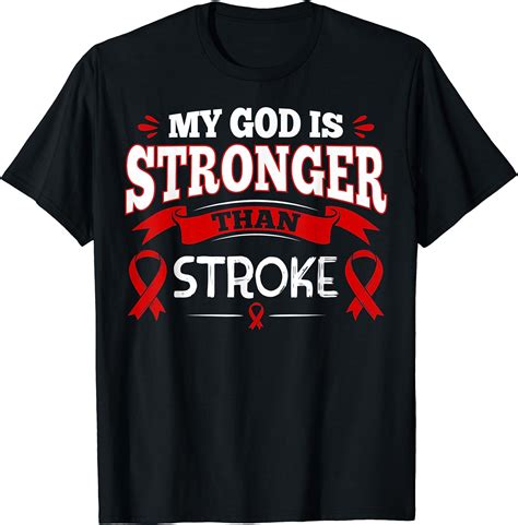 Red Awareness Ribbon Stroke Survivor T Shirt Clothing