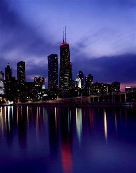 Chicago Skyline Dusk View Free Stock Photo Public Domain Pictures