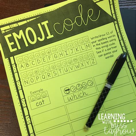 Emoji Code Activity For Any Spelling List Great For Word Work Centers