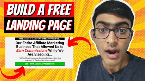 how to create free high converting landing page for affiliate marketing step by step tutorial