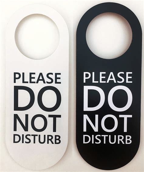 Do Not Disturb Door Hanger Sign 2 Pack Black And White Double Sided