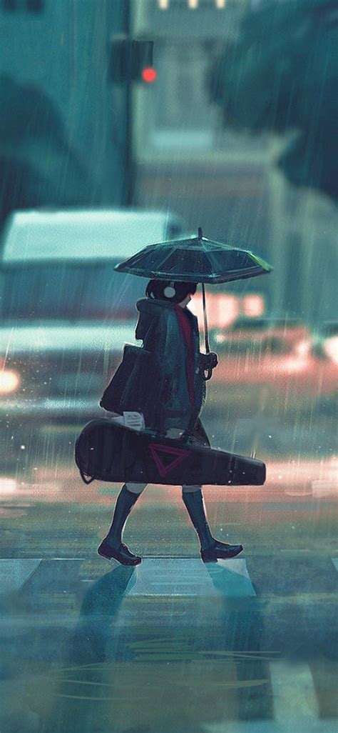 Anime Sad Girl Scenery Rain Wallpapers Wallpaper Cave