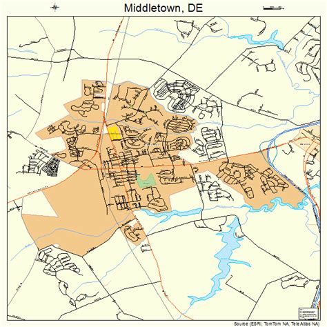 Middletown Delaware Street Map 1047030