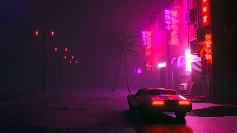 Synthwave Car On Street Hd Artist 4k Wallpapers Images