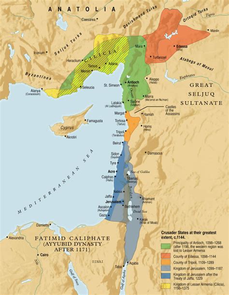 The Crusader States At Their Greatest Extent Maps On The Web