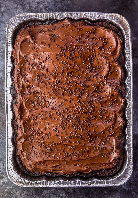 Because the cake is so thin, i legit ate a third of the pan by myself, no problem. The Best Chocolate Sheet Cake - Baker by Nature | Recipe ...