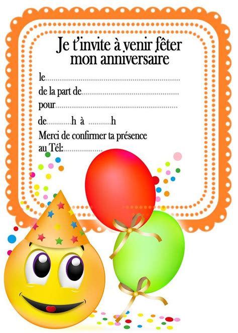 Carte D Invitation Anniversaire A Imprimer