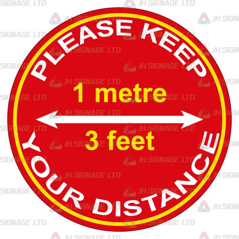 Please Keep Your Distance 1 Metre Jh Signage Limited