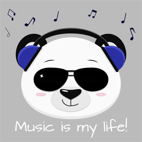 Panda With Headphones Illustrations Royalty Free Vector Graphics