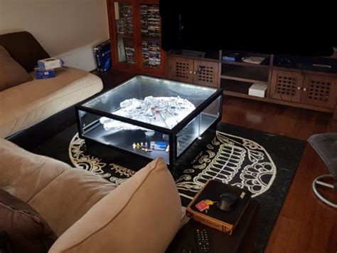 Lego living room furniture couch sofa coffee table floor lamp cups accent jars. Lego Display Case Coffee Table For Star Wars Millennium ...