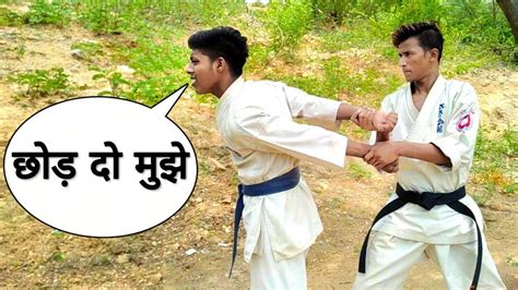 रोड फाइट में सेल्फ डिफेंस कैसे करें Self Defence Training Shahabuddin Karate 🔥 Youtube