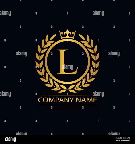 Letra De Oro L Laurel Guirnalda Plantilla Logo Carta De Oro De Lujo Con