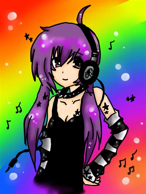 Rainbow Techno Girl By Motionlessraven On Deviantart