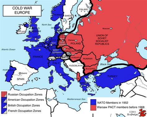 Map Of Europe During The Cold War Maps Database Source