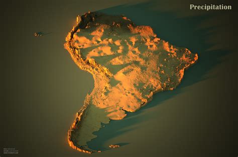 3D Precipitation Map of South America : r/Map_Porn