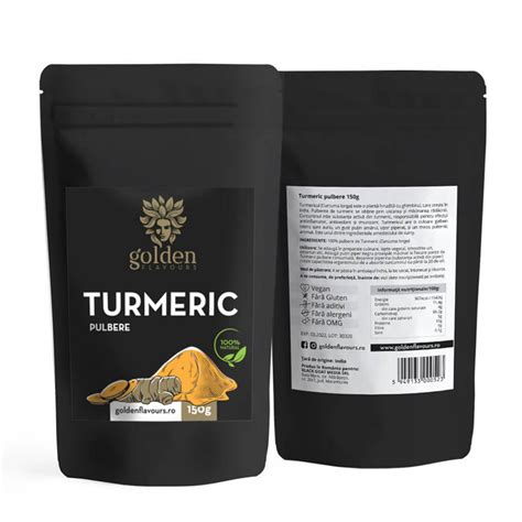 Turmeric pulbere 100 naturala 150 grame Golden Flavours Preț 24 00