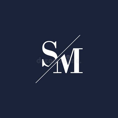 Sm Letter Logo Design With Creative Modern Trendy Typography Stock