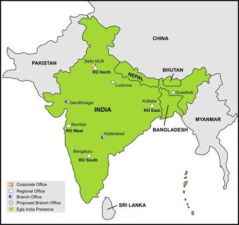 India Map With Border Countries