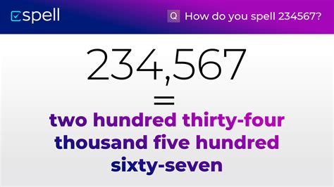 234567 In Words How To Spell The Number 234567 In English