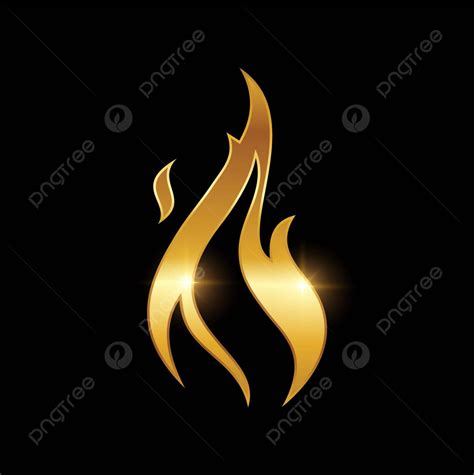 Golden Fire Flame Symbol Logo Sign Blaze Symbol Energy Vector Blaze