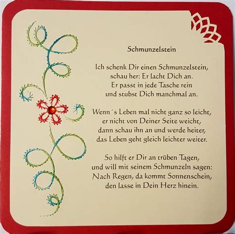 / stellen sie den plan des textes zusammen!. Schmunzelstein Motiv 09 rot - Doppelkarte mit Spruch und ...