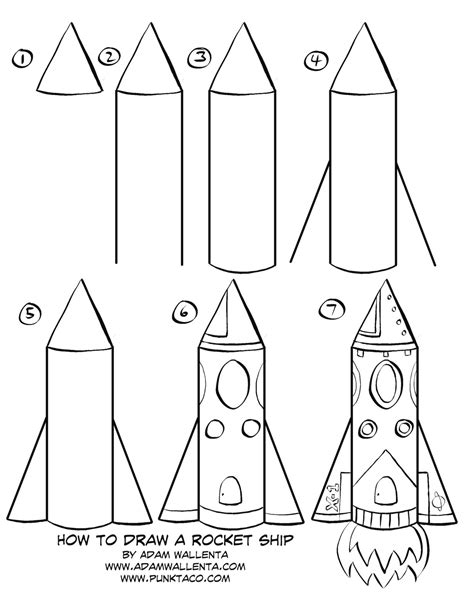 How To Draw A Rocket Ship Adam Wallenta