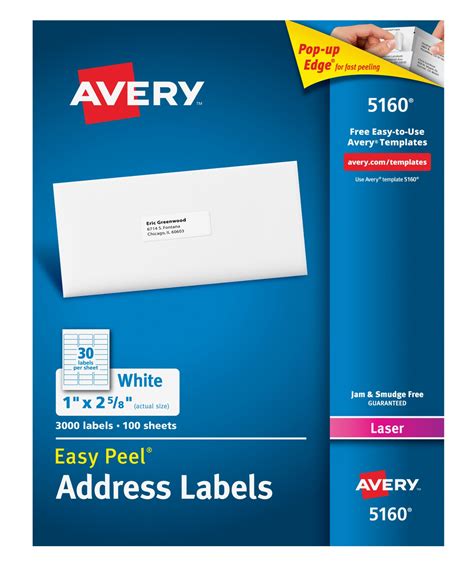 Get the quality you expect from avery, the world's largest supplier of labels. Avery 5160 addressing label White Self-adhesive label ...