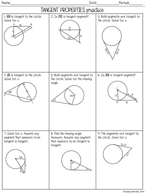 Angles In Circles Worksheet