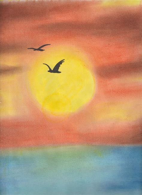 Colores pasteles y marcador negro "Amanecer" | Amanecer dibujo, Dibujos