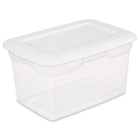 Sterilite Qt Clear Plastic Storage Box With White Lid Walmart Com