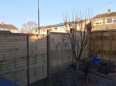 Pressure Treated Garden Fence Panels Installed In Front Garden In