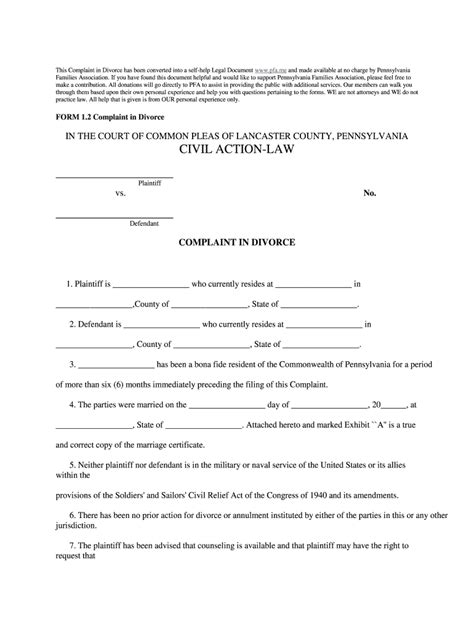 Pennsylvania Divorce Forms Pdf Fill Out And Sign Printable Pdf