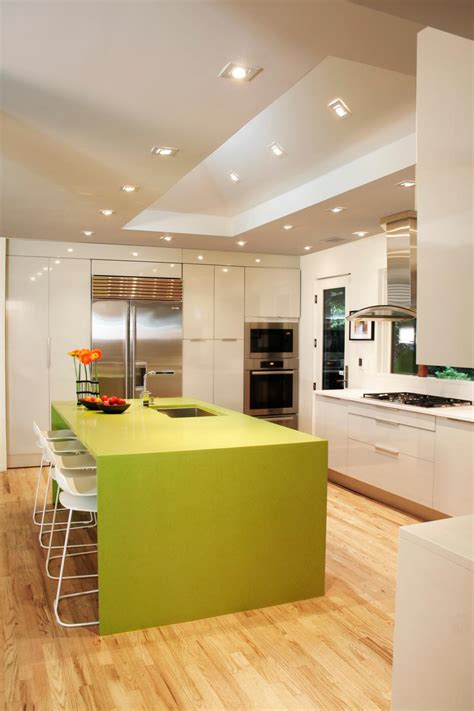 Colorful Kitchen Island In Modern Kitchen Hgtv