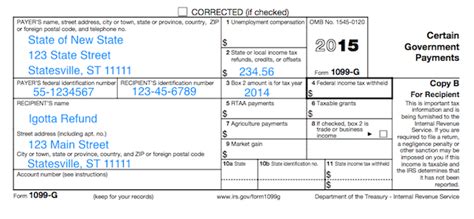 Understanding Your Tax Forms 2016 1099 G Certain Government Payments
