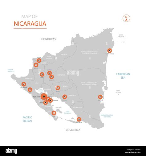 Mapa geografico de nicaragua fotografías e imágenes de alta resolución