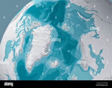 Physical Map Of The North Pole Greenland Reliefs And Mountains