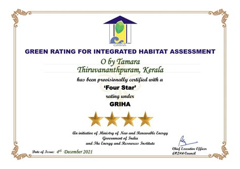 O By Tamara Receives ‘four Star’ Certification From Green Rating For Integrated Habitat