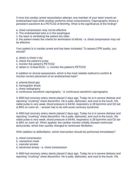 SOLUTION: Acls post test copy with complete exam guide - Studypool