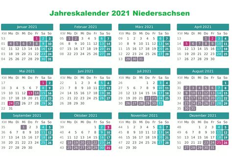 Kalender 2021 für österreich mit allen feiertagen. Kalender 2021 Zum Ausdrucken Kostenlos Niedersachsen - Kalender 2021 Niedersachsen Ferien ...