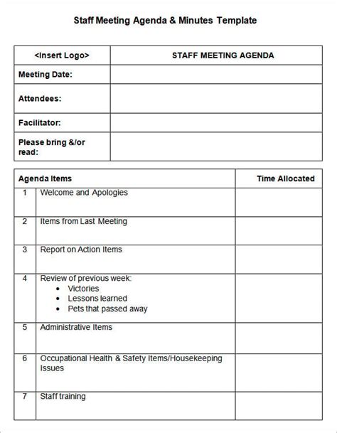 Meeting Minutes Template 25 Free Samples Examples And Format Download