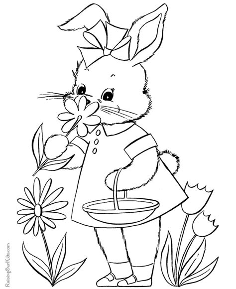 Easter coloring page of bunny - 003