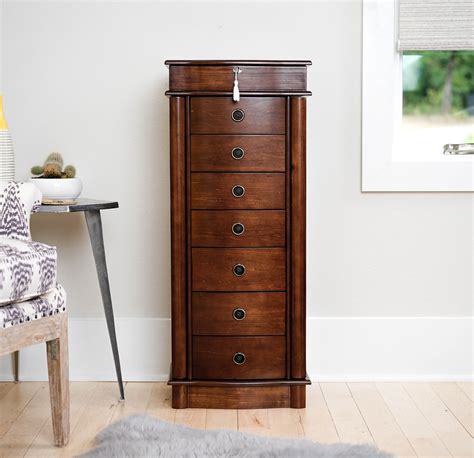 Hives And Honey Nora Standing Jewelry Armoire Walnut