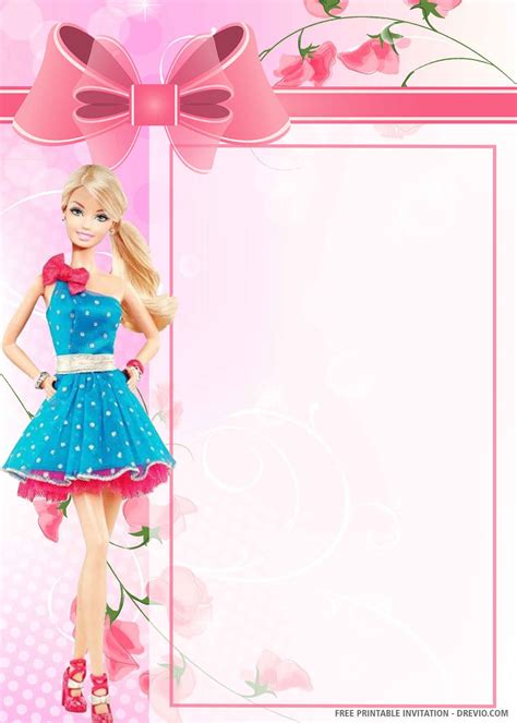 Free Printable Barbie Dream House Birthday Invitation Templates