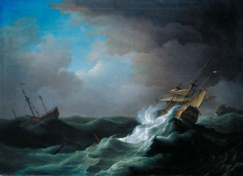Ships In Distress In A Storm C172030 By Peter Monamy Maritime Art